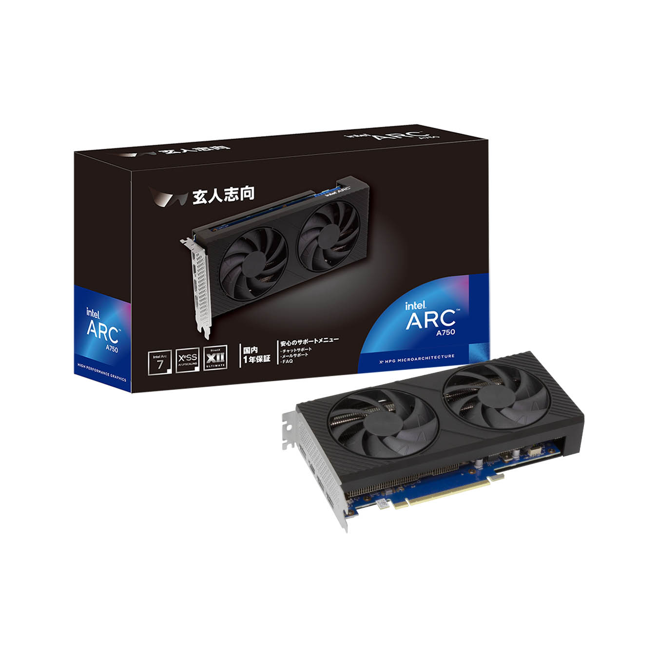 AR-A750D6-E8GB/DF | AR-A750D6-E8GB/DF | 玄人志向 Intel® Arc™ 750 ...