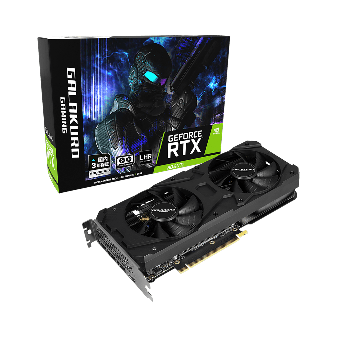 未使用 玄人志向 GALAKURO GAMING GG-RTX3060Ti-E8GB DF LHR グラフィックボード グラボ PCパーツ ゲーミングPC HY850W3