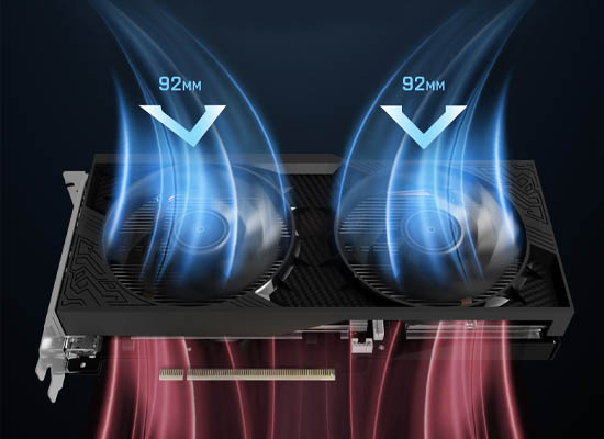 Image of airflow passing through a graphics board