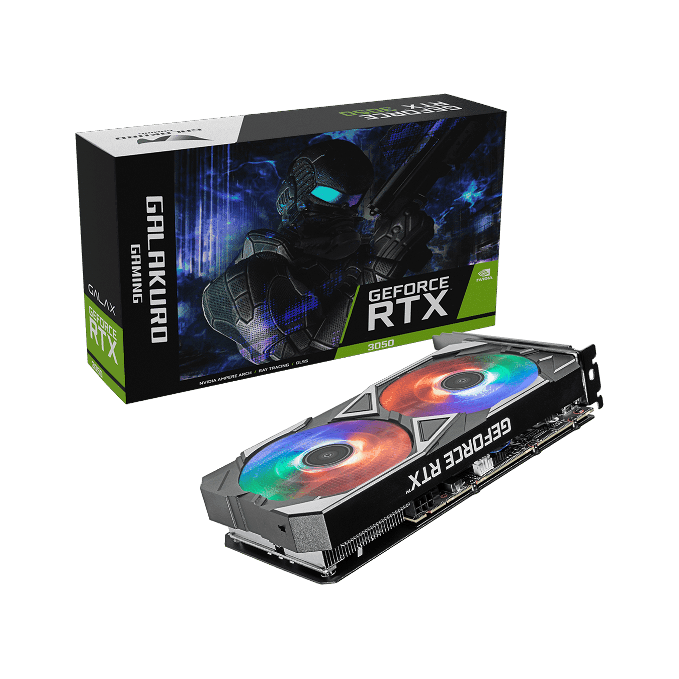 GG-RTX3050-E8GB/EX/DF | 玄人志向 GALAKURO GAMING NVIDIA GeForce RTX 3050 搭載 グラフィックボード