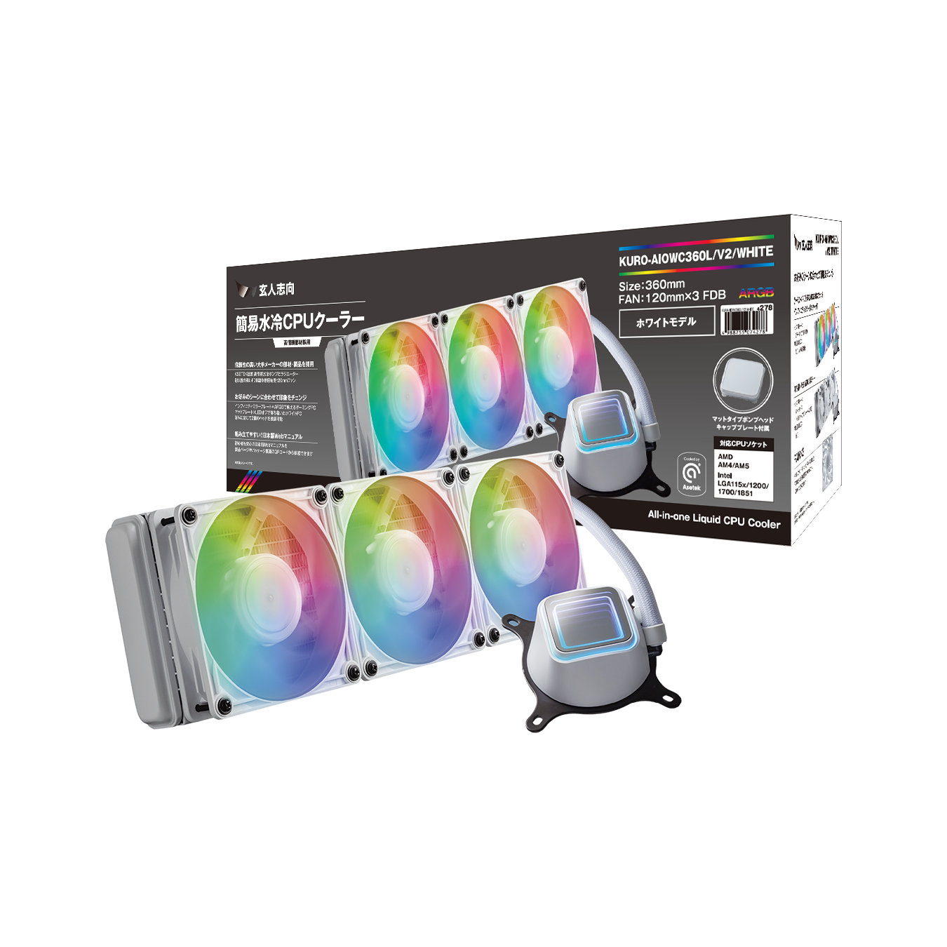 KURO-AIOWC360L/V2/WHITE | KURO-AIOWC360L/V2/WHITE | 玄人志向 簡易